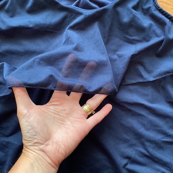 Maurices navy blue layered/tiered sleeveless tank top blouse - Picture 4 of 7